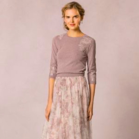 Jenny Yoo sequence embellished 3/4 sleeve sweater - Picture 1 of 9